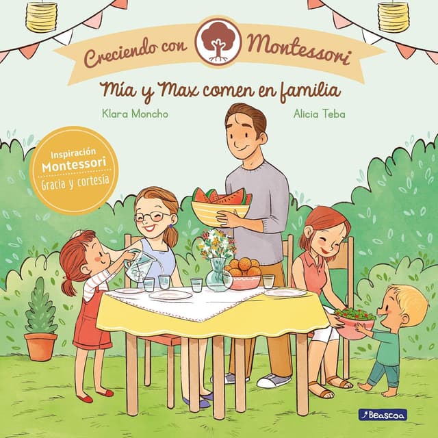 Portada de Mía y Max comen en familia